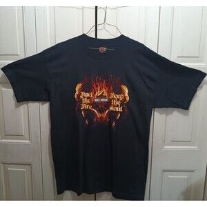 Vintage HARLEY DAVIDSON Orlando FL Graphic Print Black T Shirt Size XL